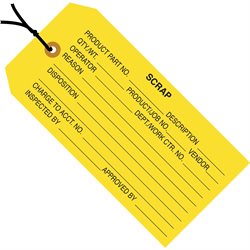 4 3/4 x 2 3/8" - "Scrap" Inspection Tags - Pre-Strung