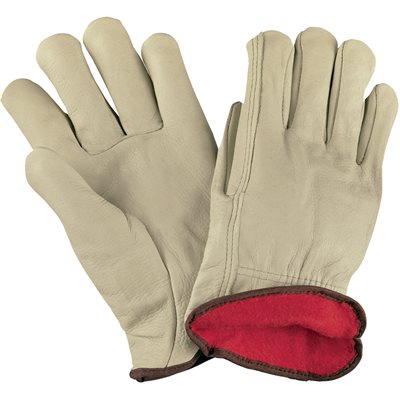 Cowhide Leather Drivers Gloves Lined - Medium