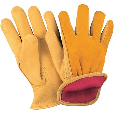 Deerskin Leather Drivers Gloves Lined - Large