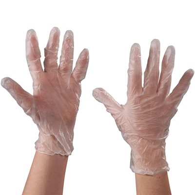 Vinyl Gloves - Clear - 3 Mil Powdered - Large