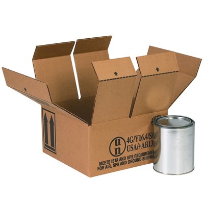 9 7/16 x 9 7/16 x 5" 4 - 1 Quart Haz Mat Boxes