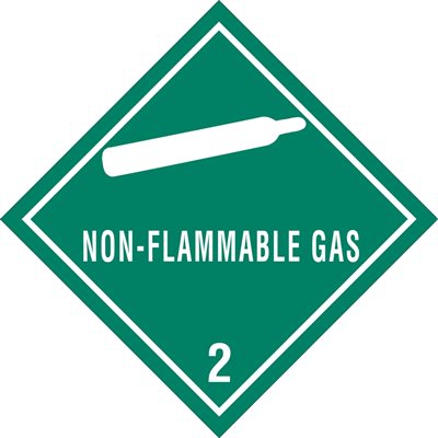 4 x 4" - "Non-Flammable Gas - 2" Labels