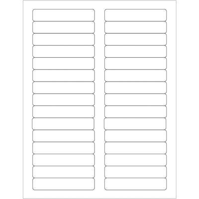 3 7/16 x 2/3" White Rectangle Laser Labels