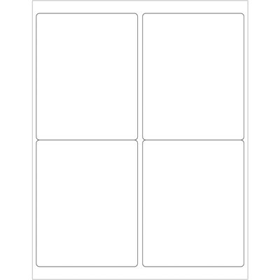 4 x 5" White Rectangle Laser Labels