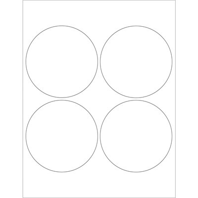 4" White Circle Laser Labels