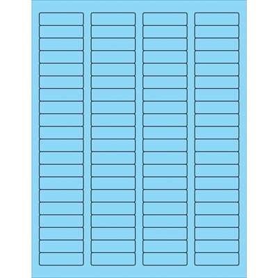 1 3/4 x 1/2" Fluorescent Pastel Blue Rectangle Laser Labels