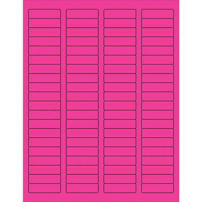 1 3/4 x 1/2" Fluorescent Pink Rectangle Laser Labels