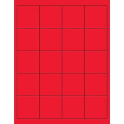 2 x 2"Fluorescent Red Rectangle Laser Labels