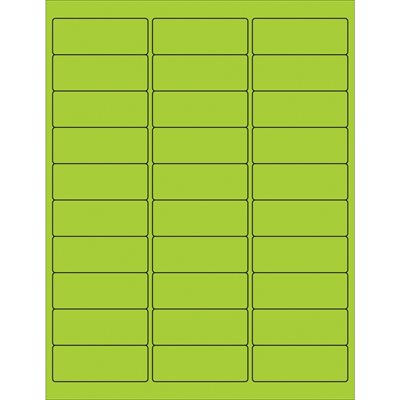 2 5/8 x 1" Fluorescent Green Rectangle Laser Labels