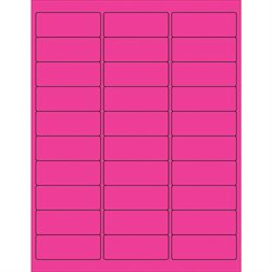 2 5/8 x 1" Fluorescent Pink Rectangle Laser Labels