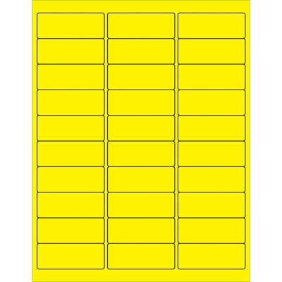 2 5/8 x 1" Fluorescent Yellow Rectangle Laser Labels