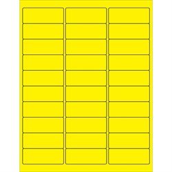 2 5/8 x 1" Fluorescent Yellow Rectangle Laser Labels