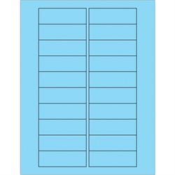 3 x 1" Fluorescent Pastel Blue Rectangle Laser Labels