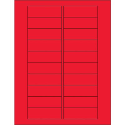 3 x 1" Fluorescent Red Rectangle Laser Labels