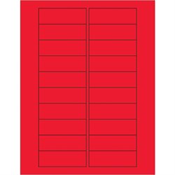 3 x 1" Fluorescent Red Rectangle Laser Labels