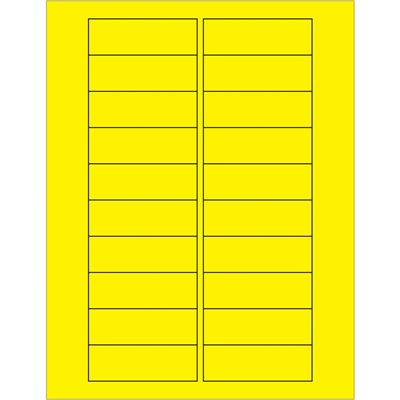 3 x 1" Fluorescent Yellow Rectangle Laser Labels