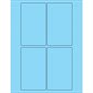 3 x 5" Fluorescent Pastel Blue Rectangle Laser Labels