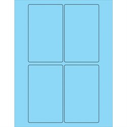 3 x 5" Fluorescent Pastel Blue Rectangle Laser Labels