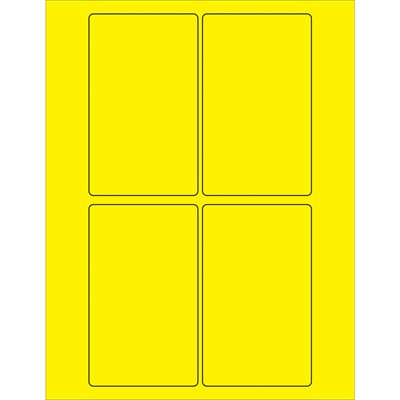 3 x 5" Fluorescent Yellow Rectangle Laser Labels