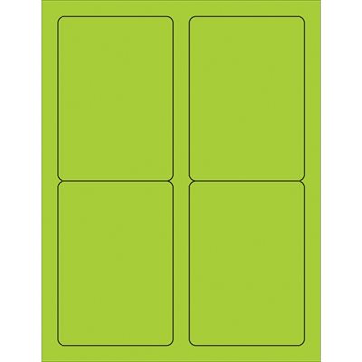 3 1/2 x 5" Green Rectangle Laser Labels
