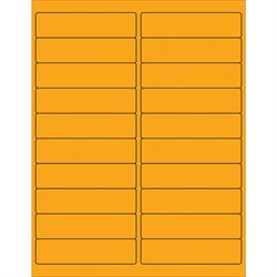 4 x 1" Fluorescent Orange Rectangle Laser Labels