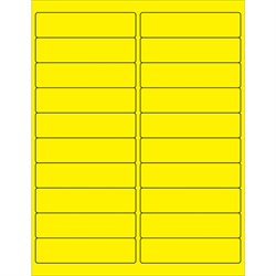 4 x 1" Fluorescent Yellow Rectangle Laser Labels