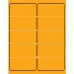 4 x 2" Fluorescent Orange Rectangle Laser Labels