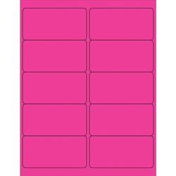 4 x 2" Fluorescent Pink Rectangle Laser Labels