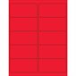 4 x 2" Fluorescent Red Rectangle Laser Labels