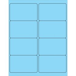 4 x 2 1/2" Fluorescent Pastel Blue Rectangle Laser Labels