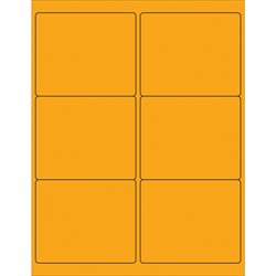 4 x 3 1/3" Fluorescent Orange Rectangle Laser Labels