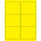 4 x 3 1/3" Fluorescent Yellow Rectangle Laser Labels