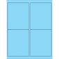 4 x 5" Fluorescent Pastel Blue Rectangle Laser Labels