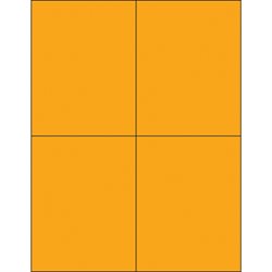 4 1/4 x 5 1/2 "Fluorescent Orange Rectangle Laser Labels