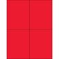 4 1/4 x 5 1/2" Fluorescent Red Rectangle Laser Labels