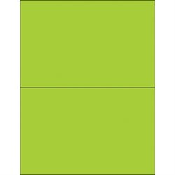 8 1/2 x 5 1/2" Fluorescent Green Rectangle Laser Labels