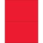 8 1/2 x 5 1/2" Fluorescent Red Rectangle Laser Labels