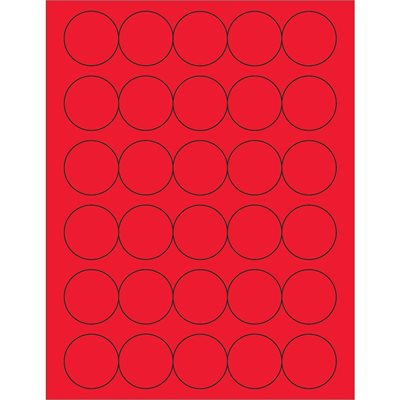 1 1/2" Fluorescent Red Circle Laser Labels