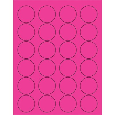 1 5/8" Fluorescent Pink Circle Laser Labels