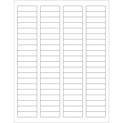 1 3/4 x 1/2" White Removable Rectangle Laser Labels