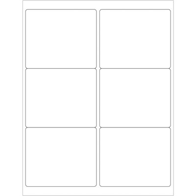 4 x 3 1/3" White Removable Rectangle Laser Labels