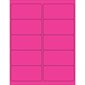 4 x 2" Fluorescent Pink Removable Rectangle Laser Labels