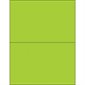 8 1/2 x 5 1/2" Fluorescent Green Removable Rectangle Laser Labels