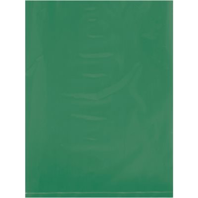 9 x 12" - 2 Mil Green Flat Poly Bags
