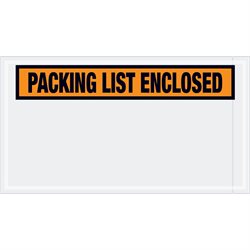 5 1/2 x 10" Orange "Packing List Enclosed" Envelopes