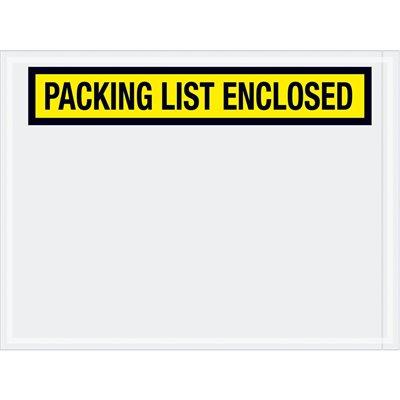 4 1/2 x 6" Yellow "Packing List Enclosed" Envelopes