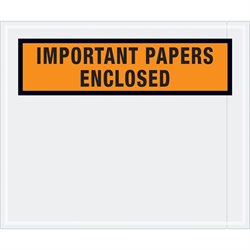 10 x 12" Orange "Important Papers Enclosed" Envelopes