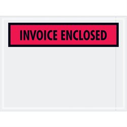 4 1/2 x 6" Red "Invoice Enclosed" Envelopes
