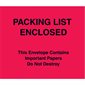 7 x 6" Red (Paper Face) "Packing List Enclosed" Important Papers Enclosed Envelopes