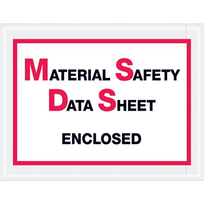 6 1/2 x 5" "Material Safety Data Sheet Enclosed" Envelopes